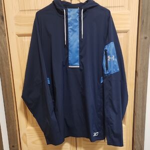 Under Armour Dark Blue Hooded Jacket with Light Blue Details